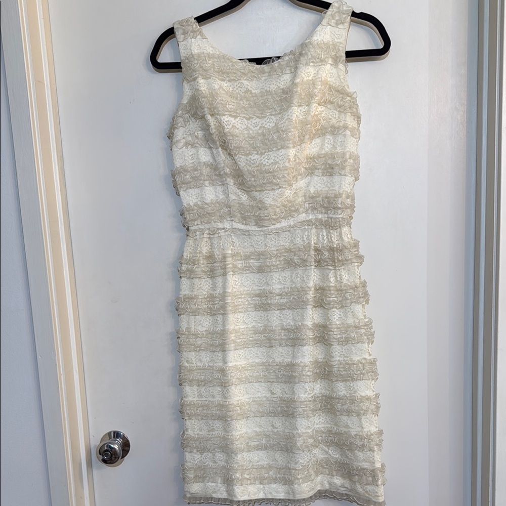 Vintage 50s Homemade Cream Lace Dress